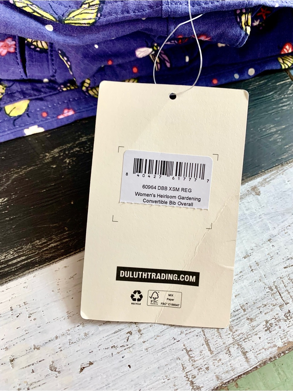 NWT XS Duluth Heirloom Gardening Convertible Bib Overalls Indigo Backyard Bugs - Picture 13 of 13